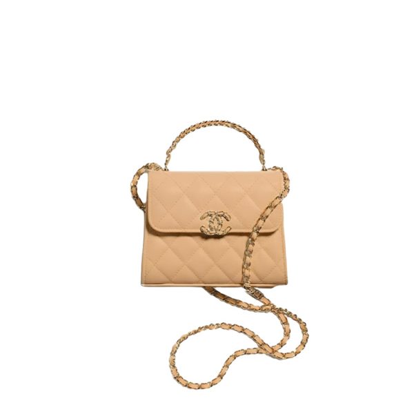 CHANEL MINI Kelly Handle Calfskin Light Gold Hardware
