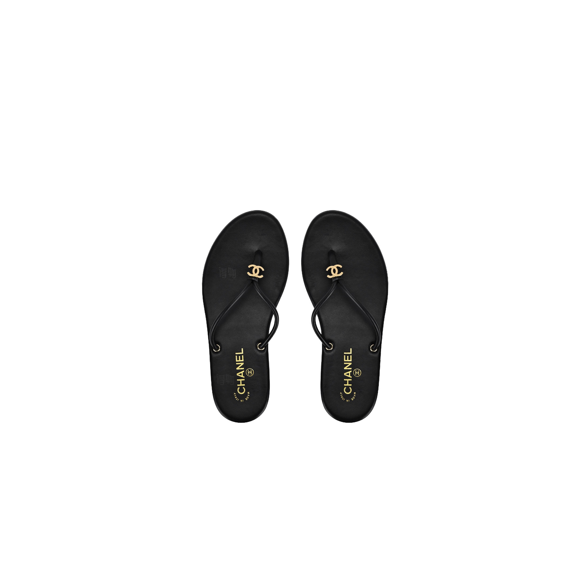 CHANEL Leather flip flops
