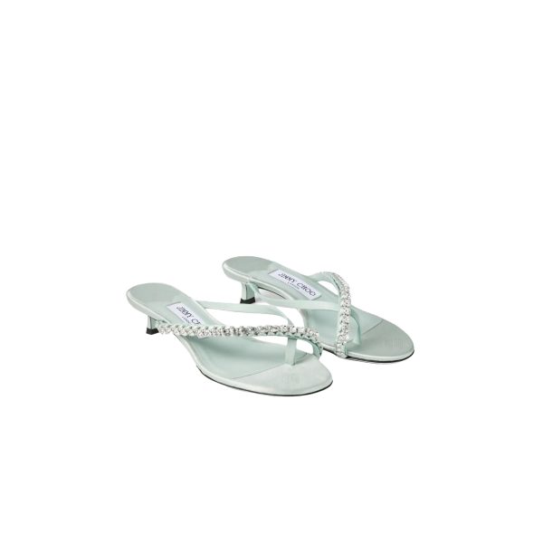 JIMMY CHOO Crystal-Embellished Heeled Mules