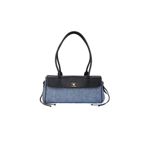 CHANEL Small Shopping Bag Grained Calfskin Denim