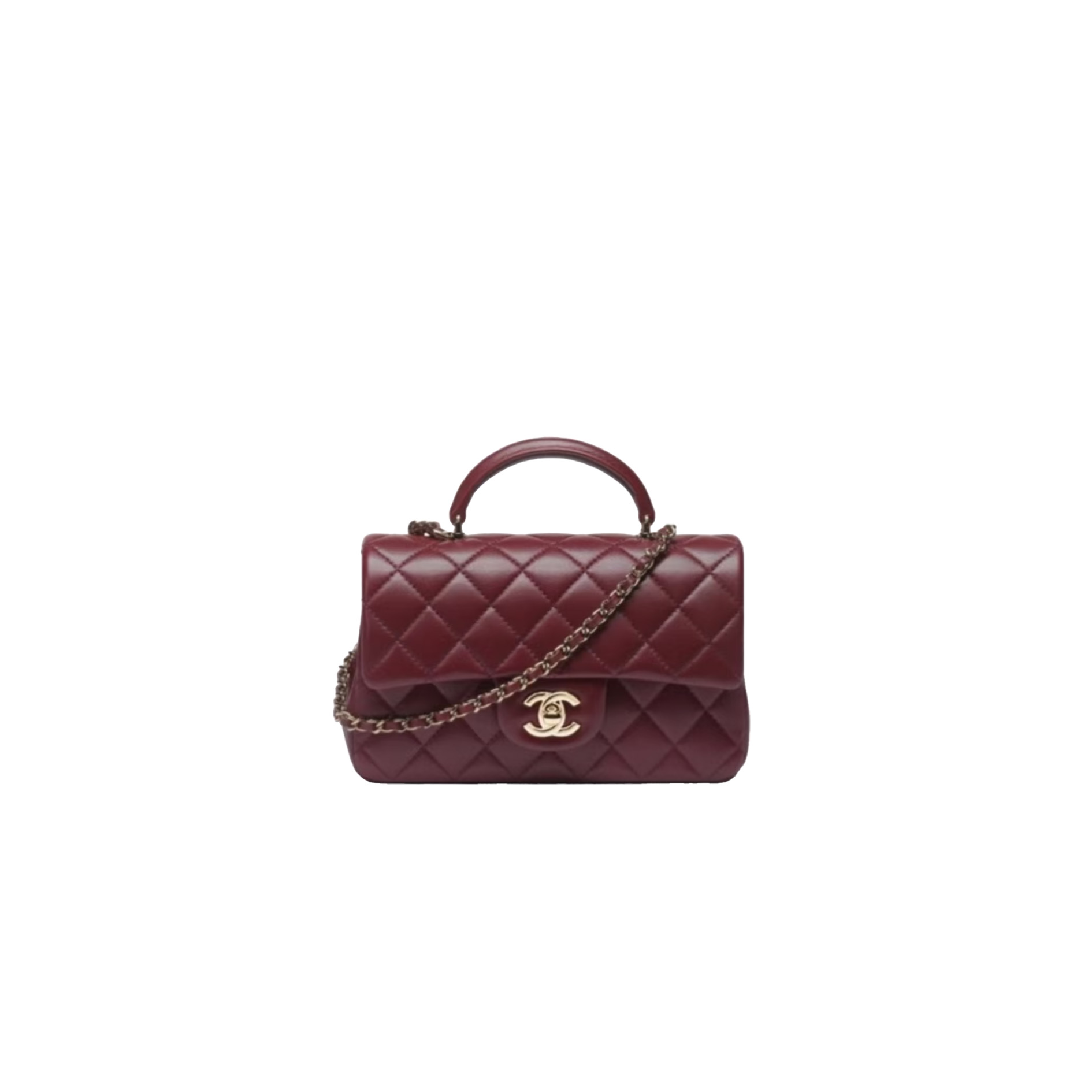 CHANEL MINI Classic Handbag With Top Handle Lambskin - image 1
