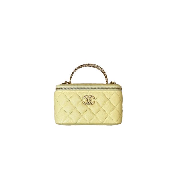 CHANEL 26S Long Vanity With Chain Grained Shiny Calfskin