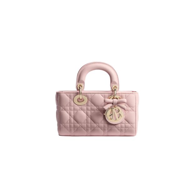 Mini Lady D-Joy Bag Pink Cannage Lambskin