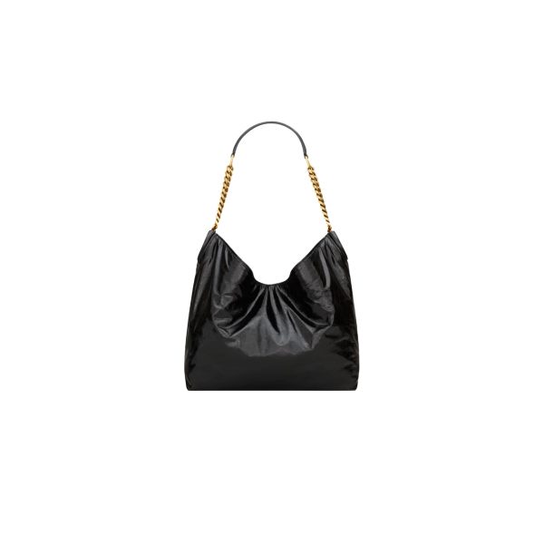 YSL HORTENSE small hobo in shiny leather in Black