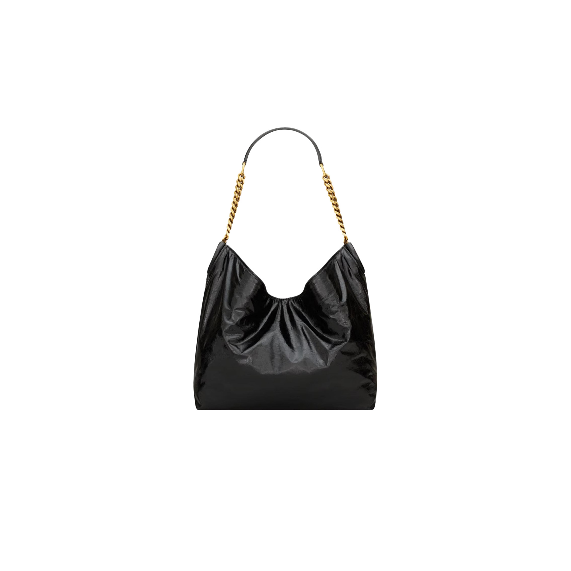 YSL HORTENSE small hobo in shiny leather in Black