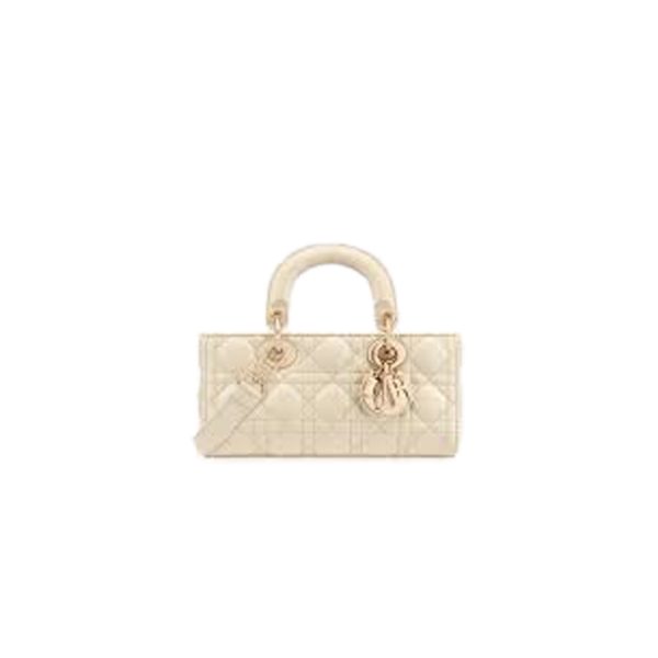 Small Lady D-Joy Bag Light Beige Cannage Lambskin