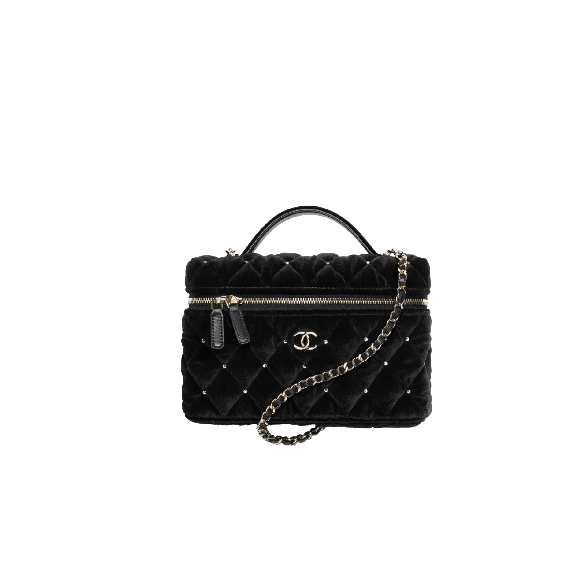 CHANEL Vanity with Chain Velvet Diamanté