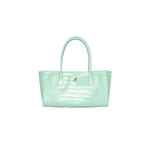 CHANEL Small Shopping Bag Green Crocodile embossed calfskin
