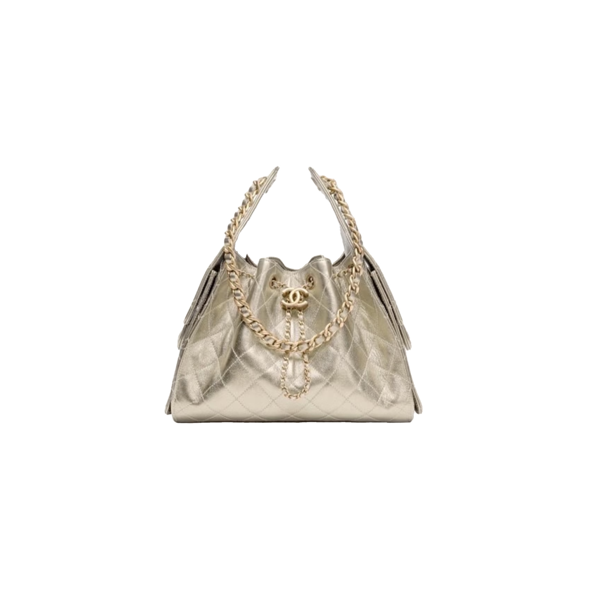 CHANEL 26C 25Bag Caviar leather In Metallic Champagne Gold