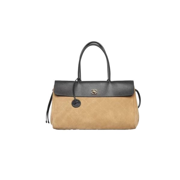 CHANEL Shopping Bag Suede and Grained Calfskin