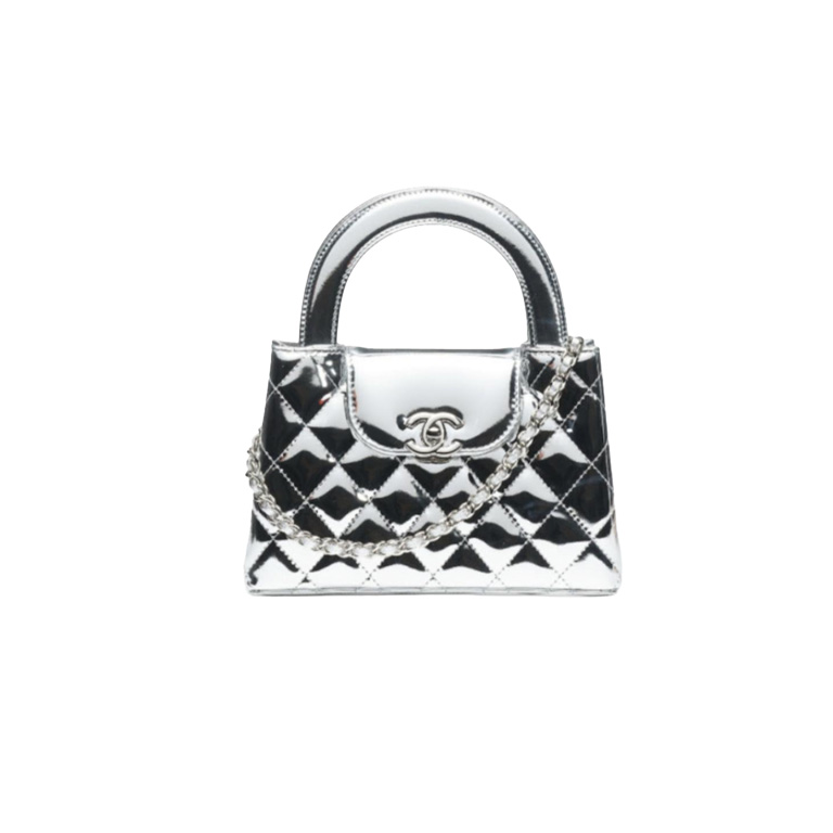 CHANEL Mirror calfskin Kelly Handle Bag