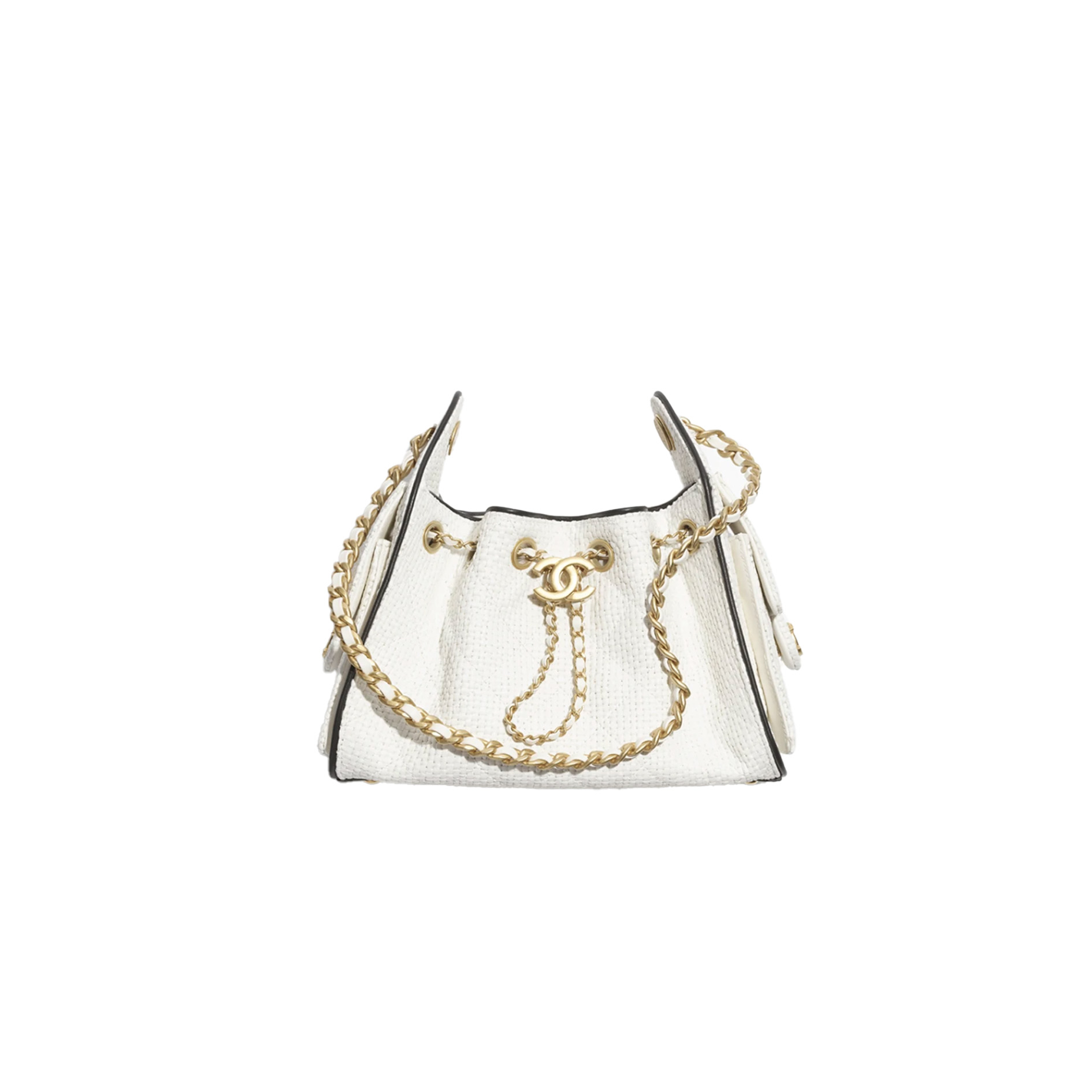 CHANEL 25bag Braided Raffia White & Black