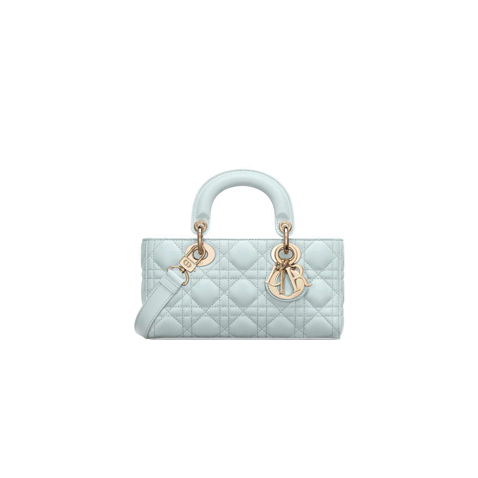 Small Lady D-joy Lake Blue Cannage Lambskin