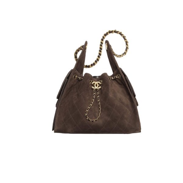 CHANEL 25 Hobo Bag Suede Brown