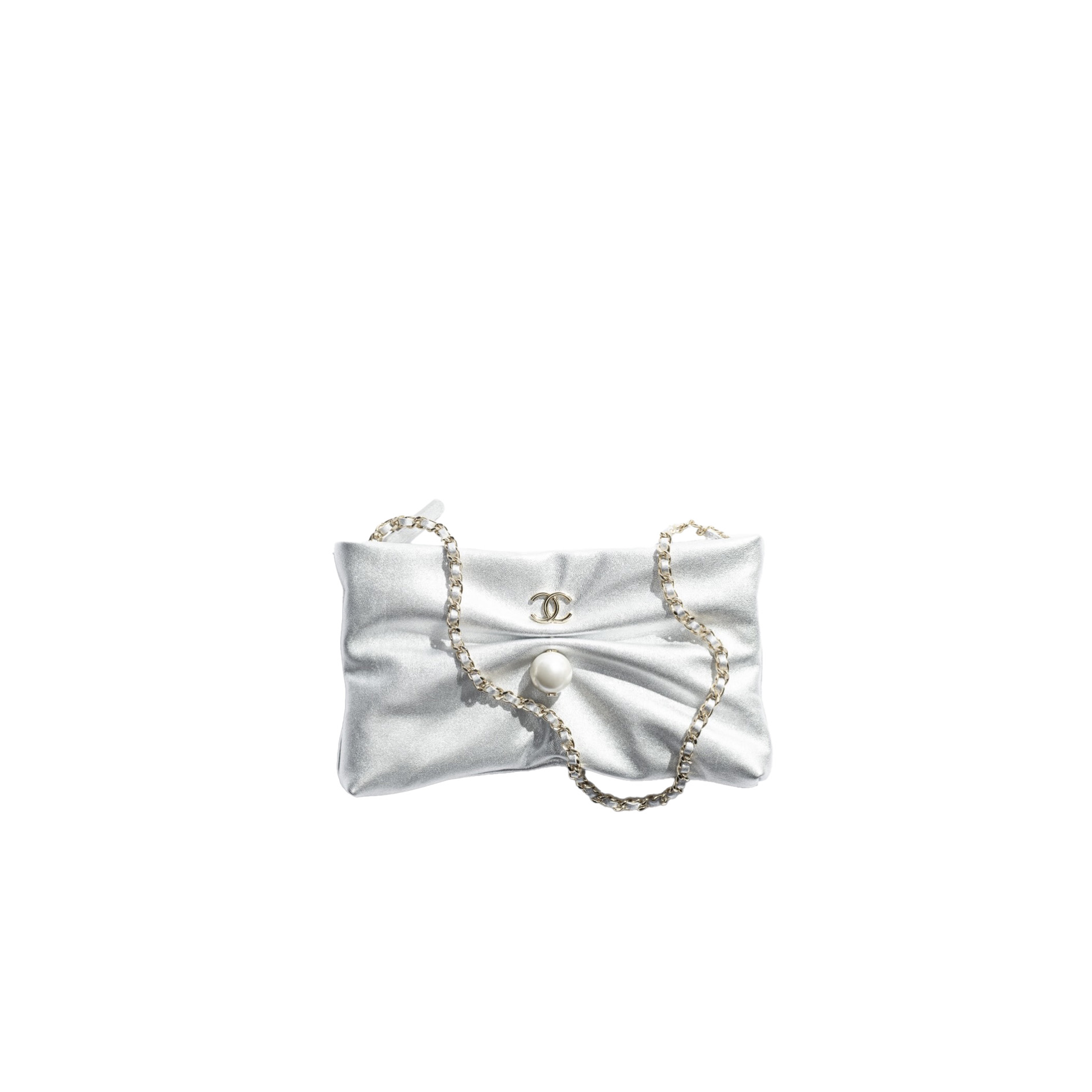 CHANEL clutch bag with pearl