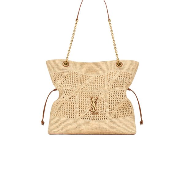 YSL JAMIE SHOPPING in raffia in Beige