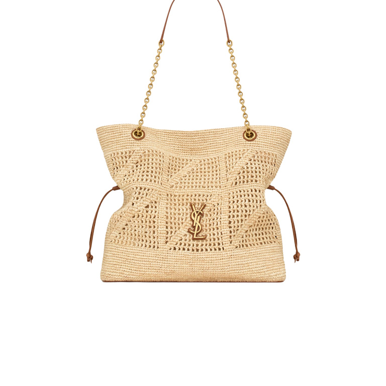 YSL JAMIE SHOPPING in raffia in Beige