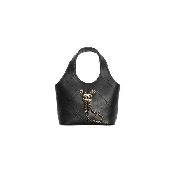 CHANEL Small Shopping Bag Calfskin Black