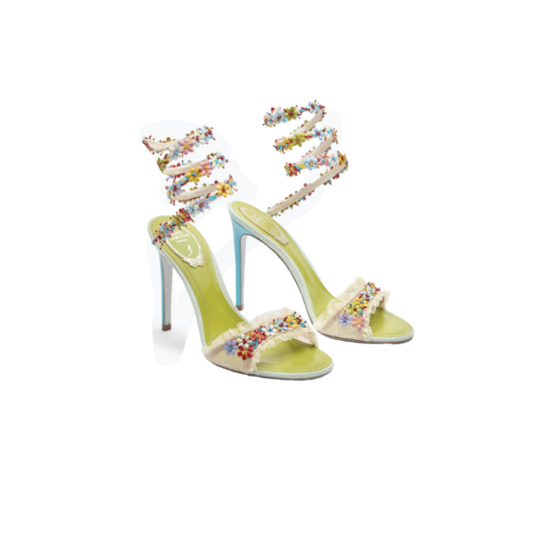 RENE CAOVILLA 26ss Jeweled BLOOM SANDAL 105 - image 1