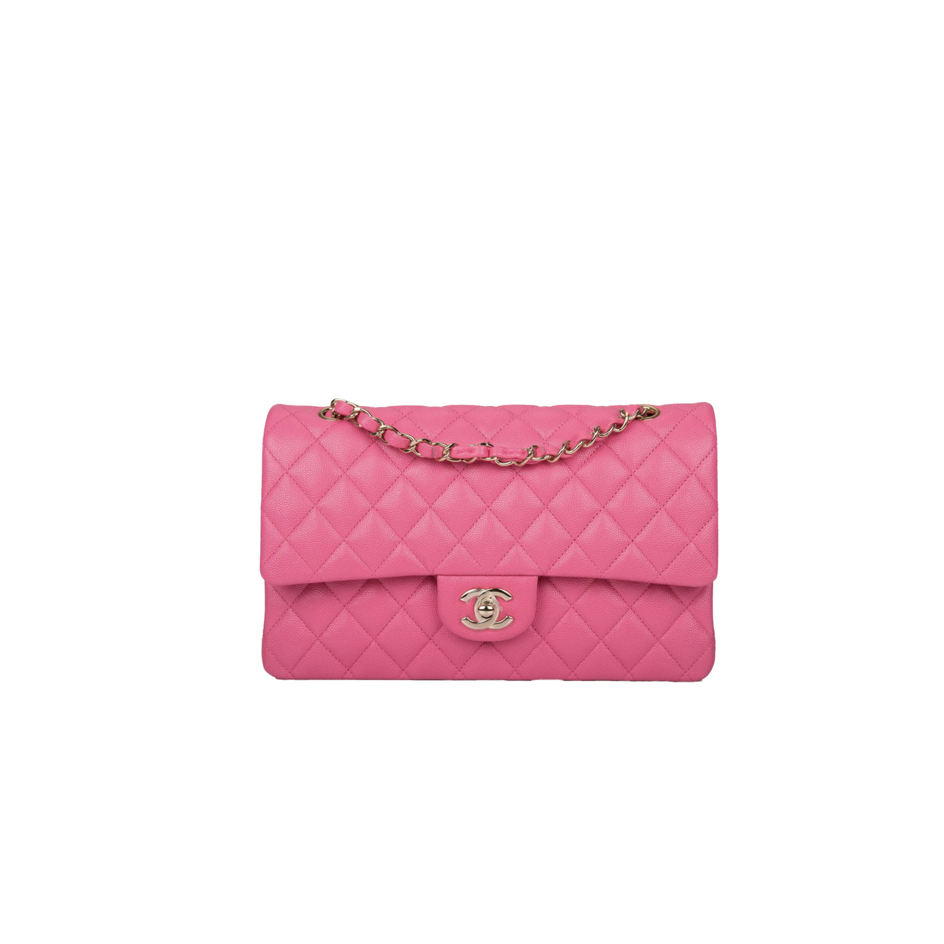 CHANEL Classique Flap Medium Handbag Champagne Gold Hardware