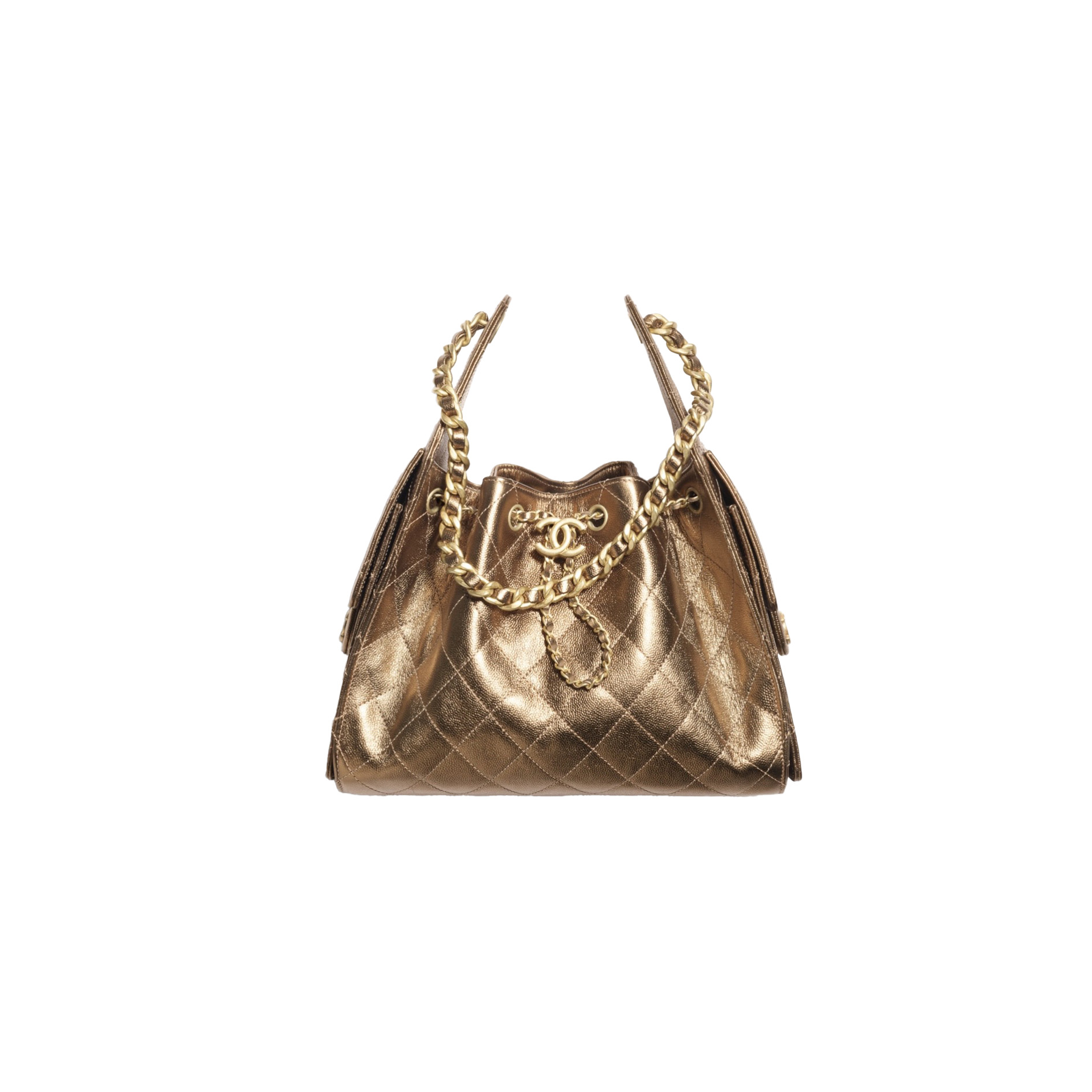 CHANEL 26C 25Bag Caviar leather In Metallic Bronze