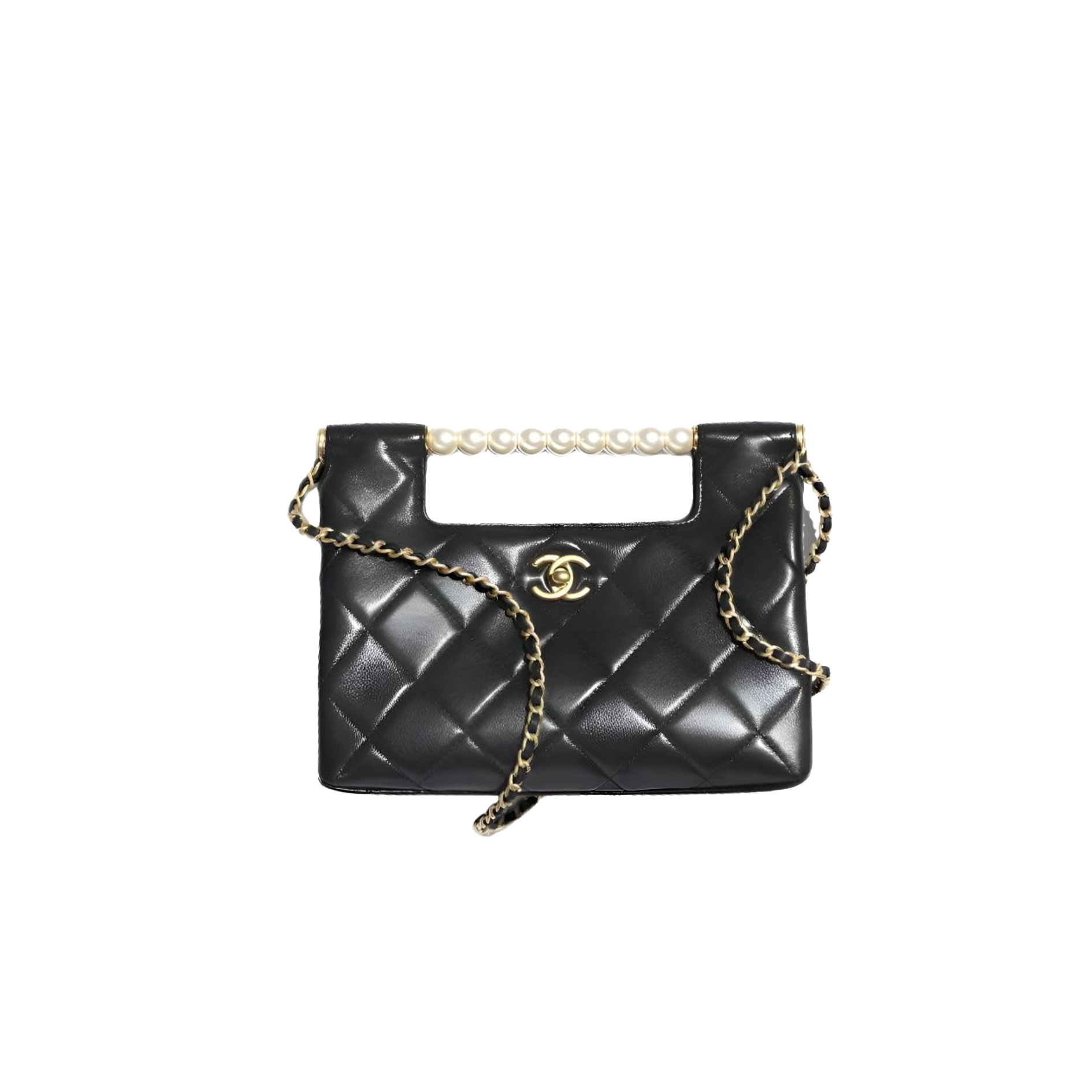 CHANEL 25P Pearl handle chain flap bag