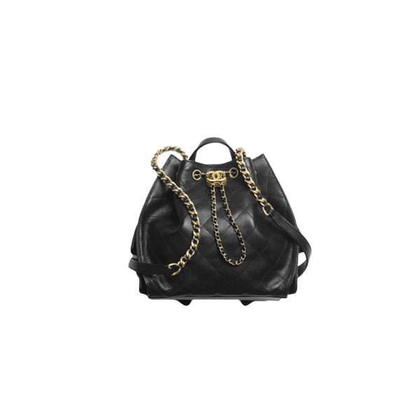 CHANEL 25Bag Black Backpack Caviar Leather