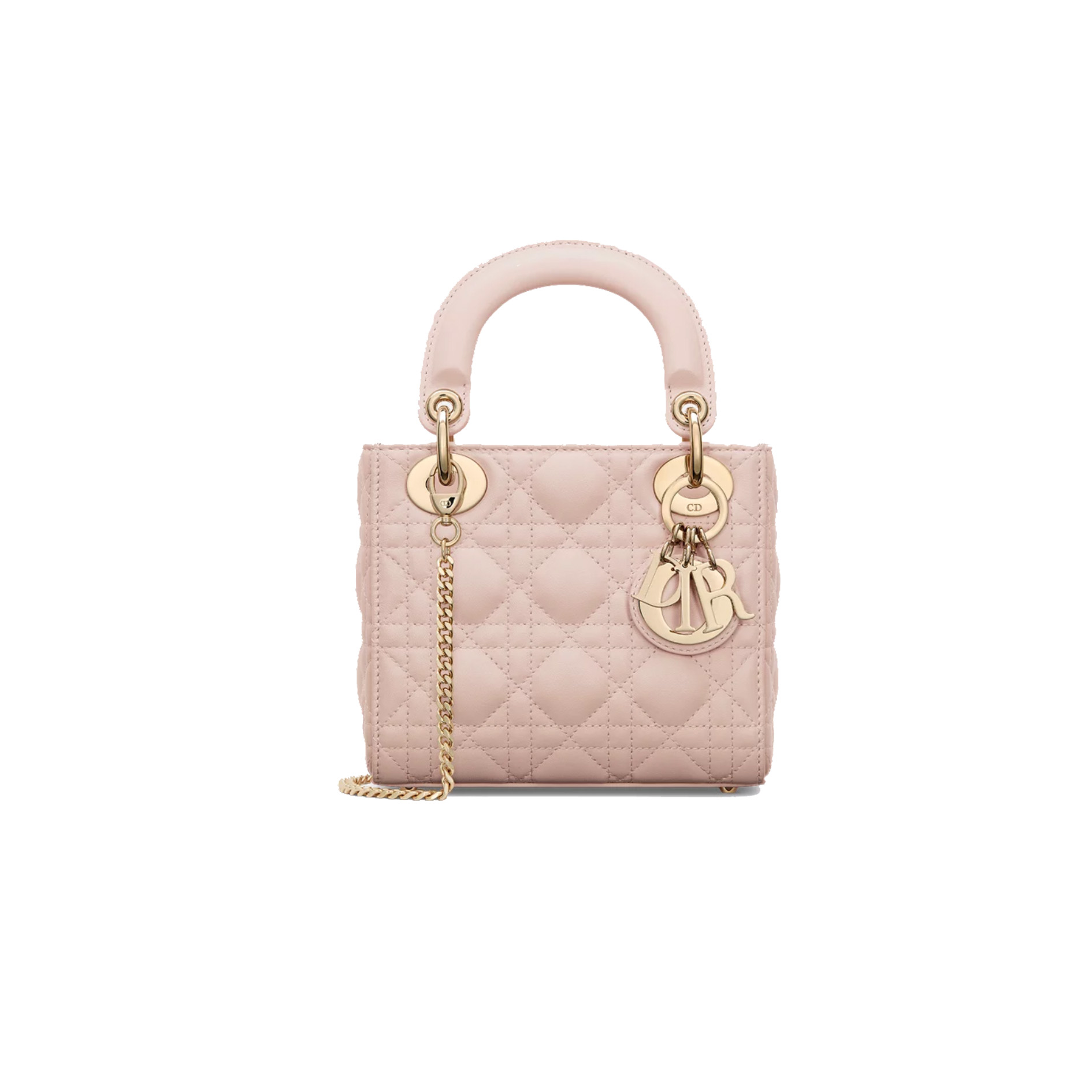 Mini Lady Dior Bag Cannage Lambskin Powder Pink - image 1
