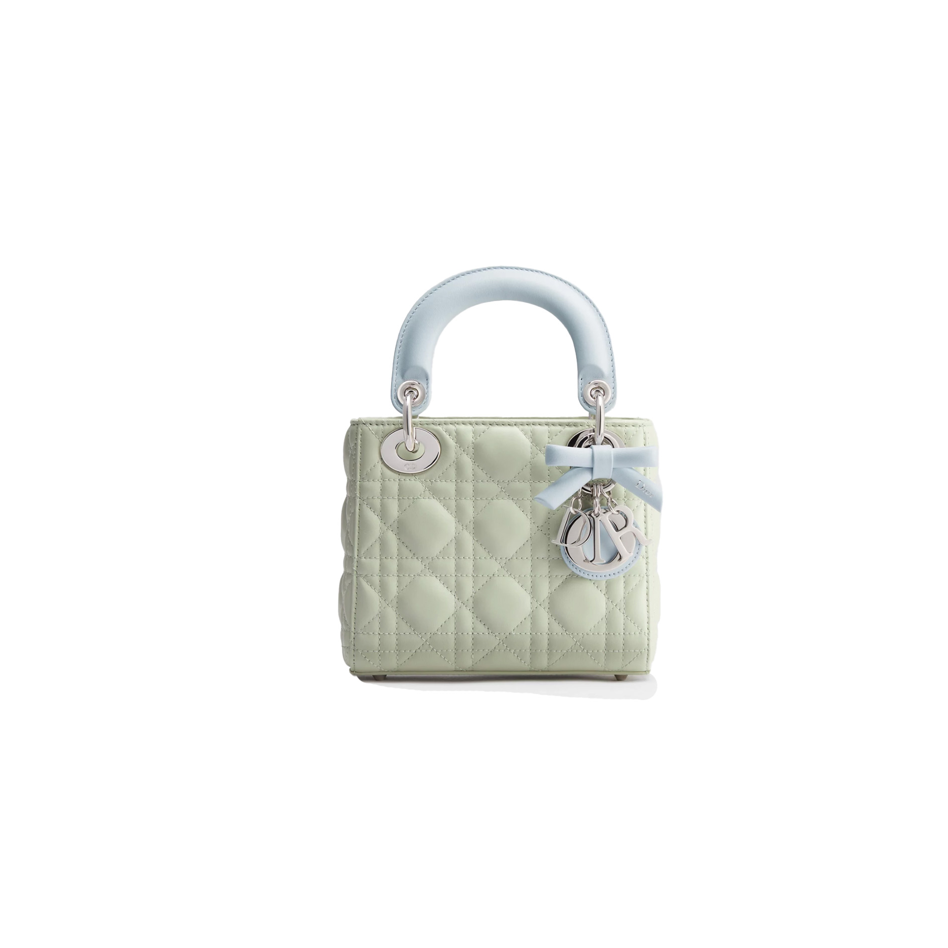 Mini Lady Dior Bag with Chain Two-Tone Green and Blue Cannage Lambskin