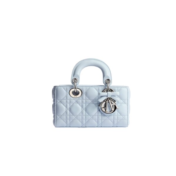 Mini Lady D-Joy Bag Ice Blue Cannage Lambskin