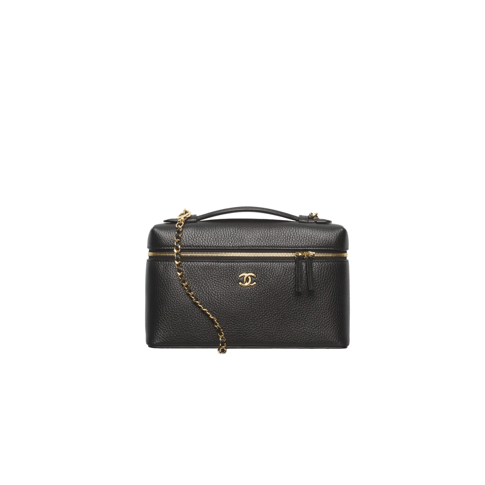 CHANEL Vanity with chain Black Grained Calfskin