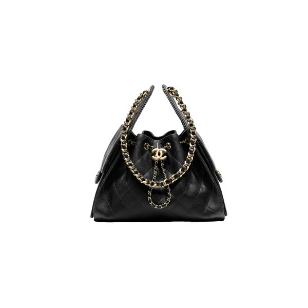 CHANEL 25 Mini Handbag Grained Calfskin Light Gold Hardware