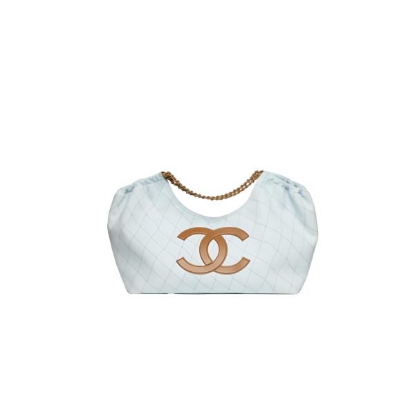 CHANEL Coco Beach Small Shopping Bag Blue Denim