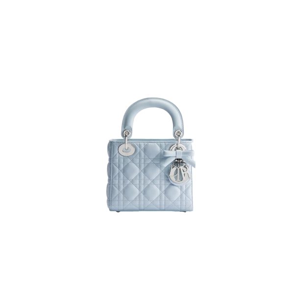 Mini Lady Dior Bag with Chain Two-Tone Blue Cannage Lambskin
