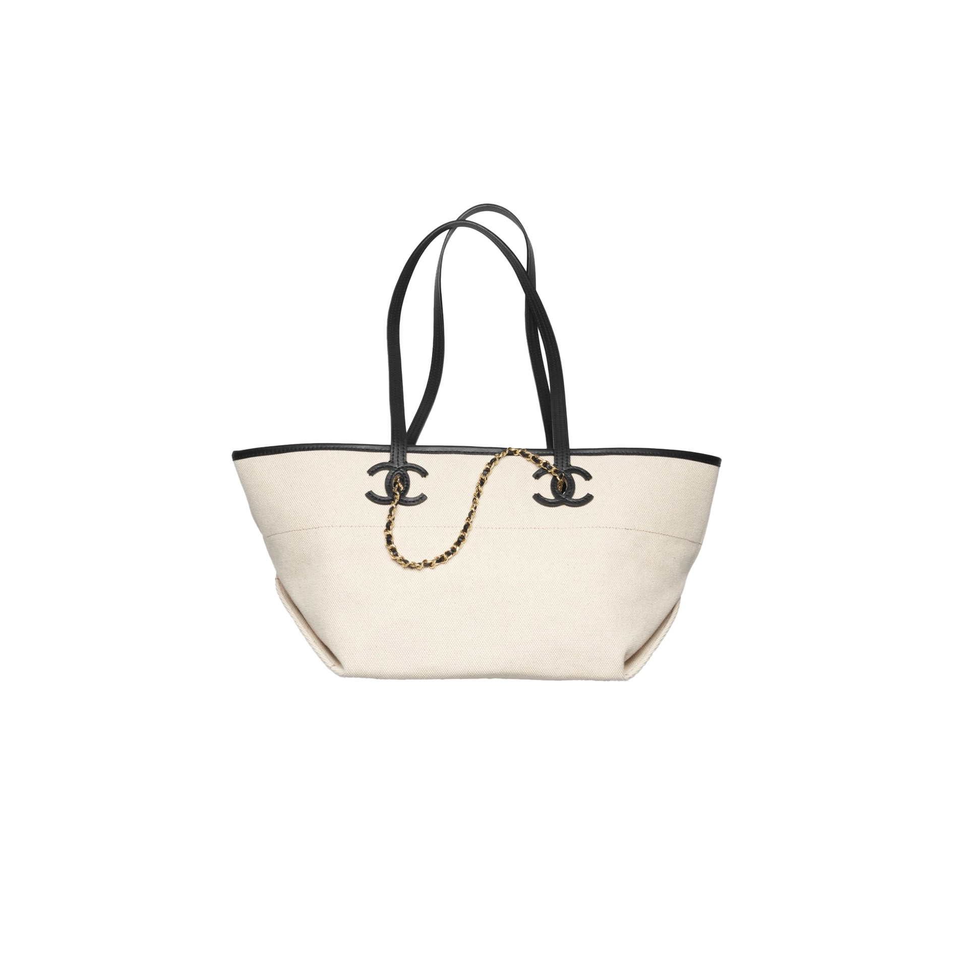CHANEL Small Shopping Bag Ecru & Black