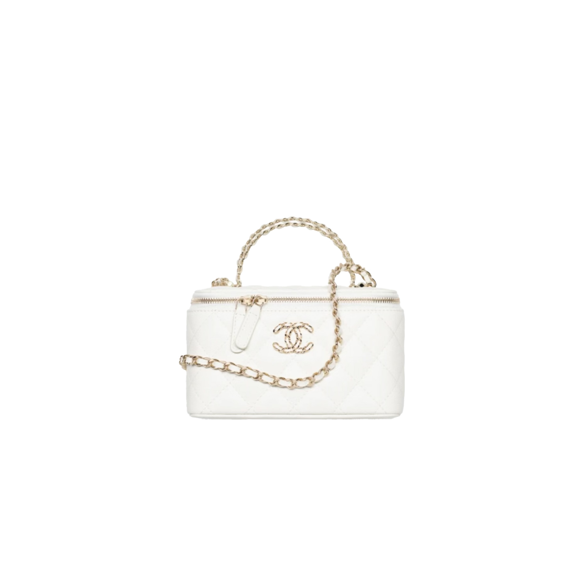 CHANEL 26S Long Vanity With Chain Grained Shiny Calfskin