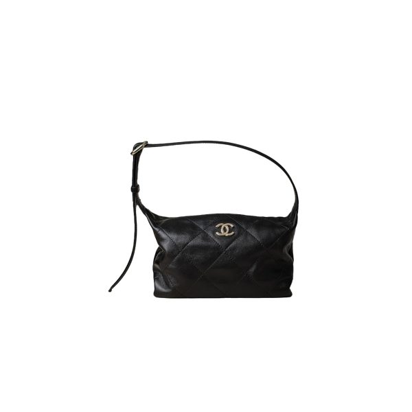 CHANEL 26P Hobo Bag Shiny Lambskin In Black