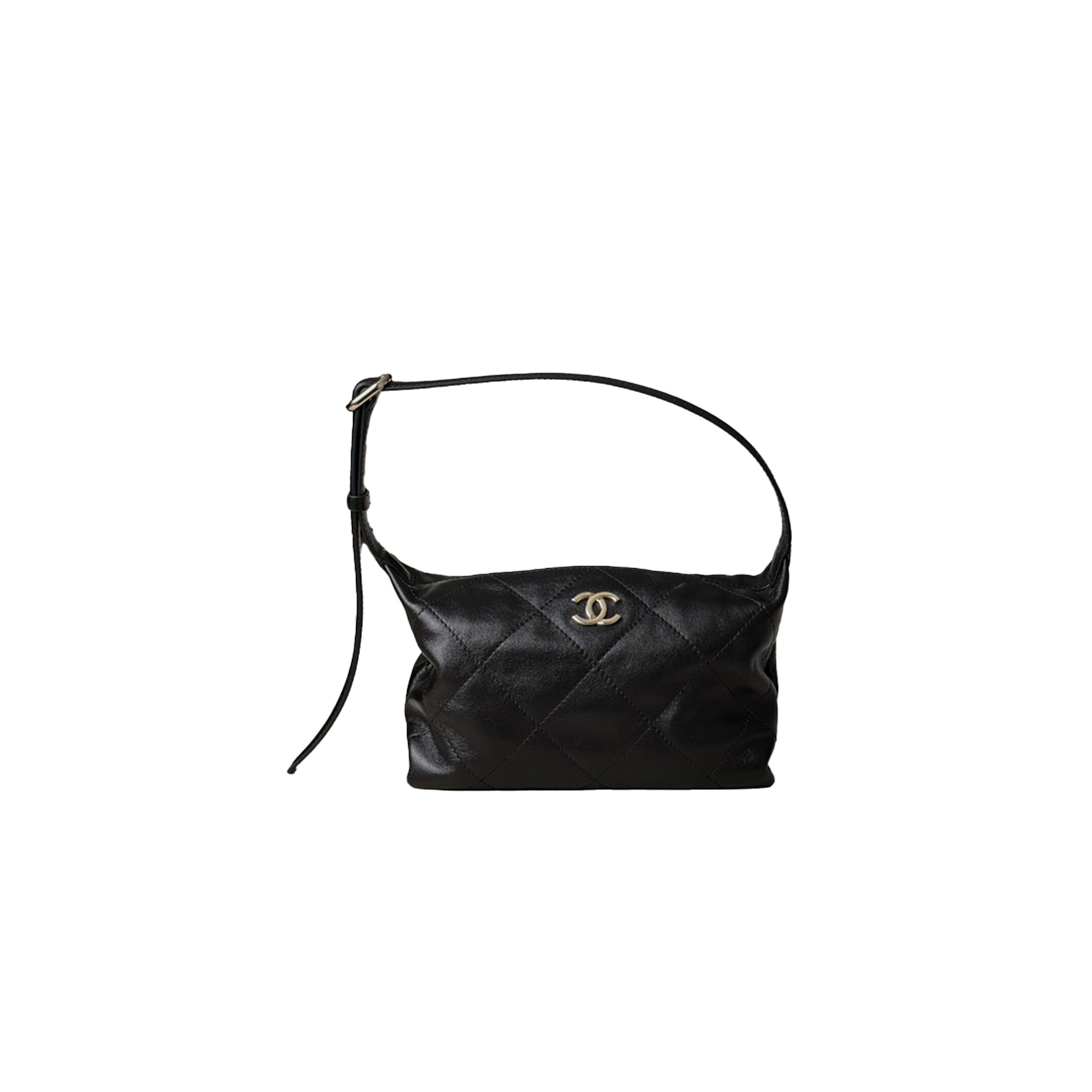 CHANEL 26P Hobo Bag Shiny Lambskin In Black