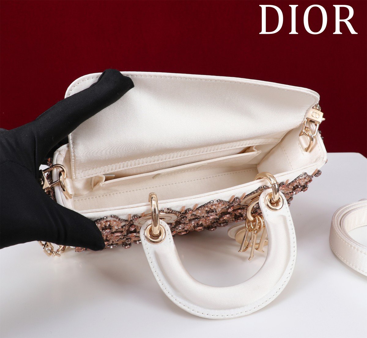 Small Lady D-joy Tas Flower Cannages Calfskin - image 6
