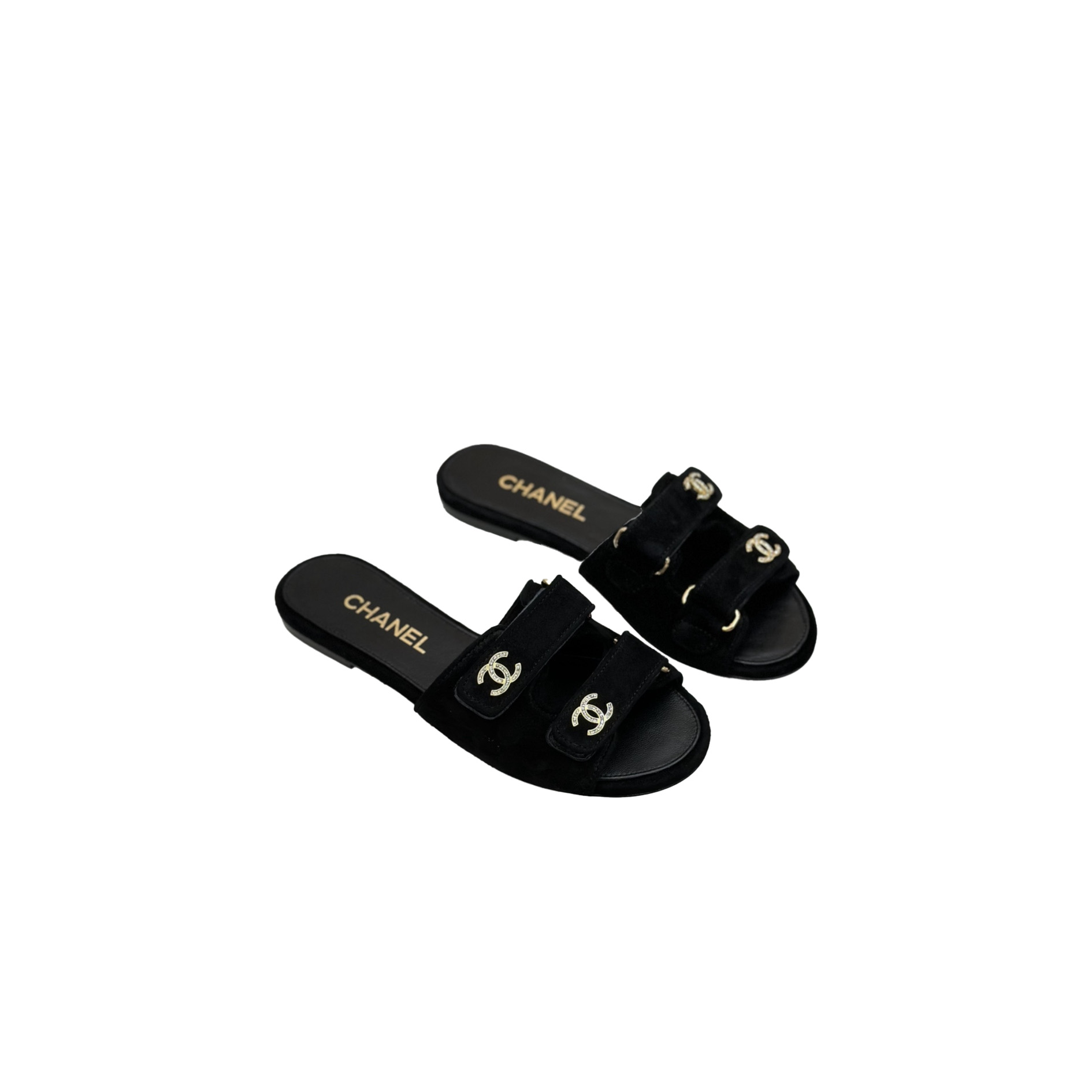 CHANEL Mules Suede Kidskin