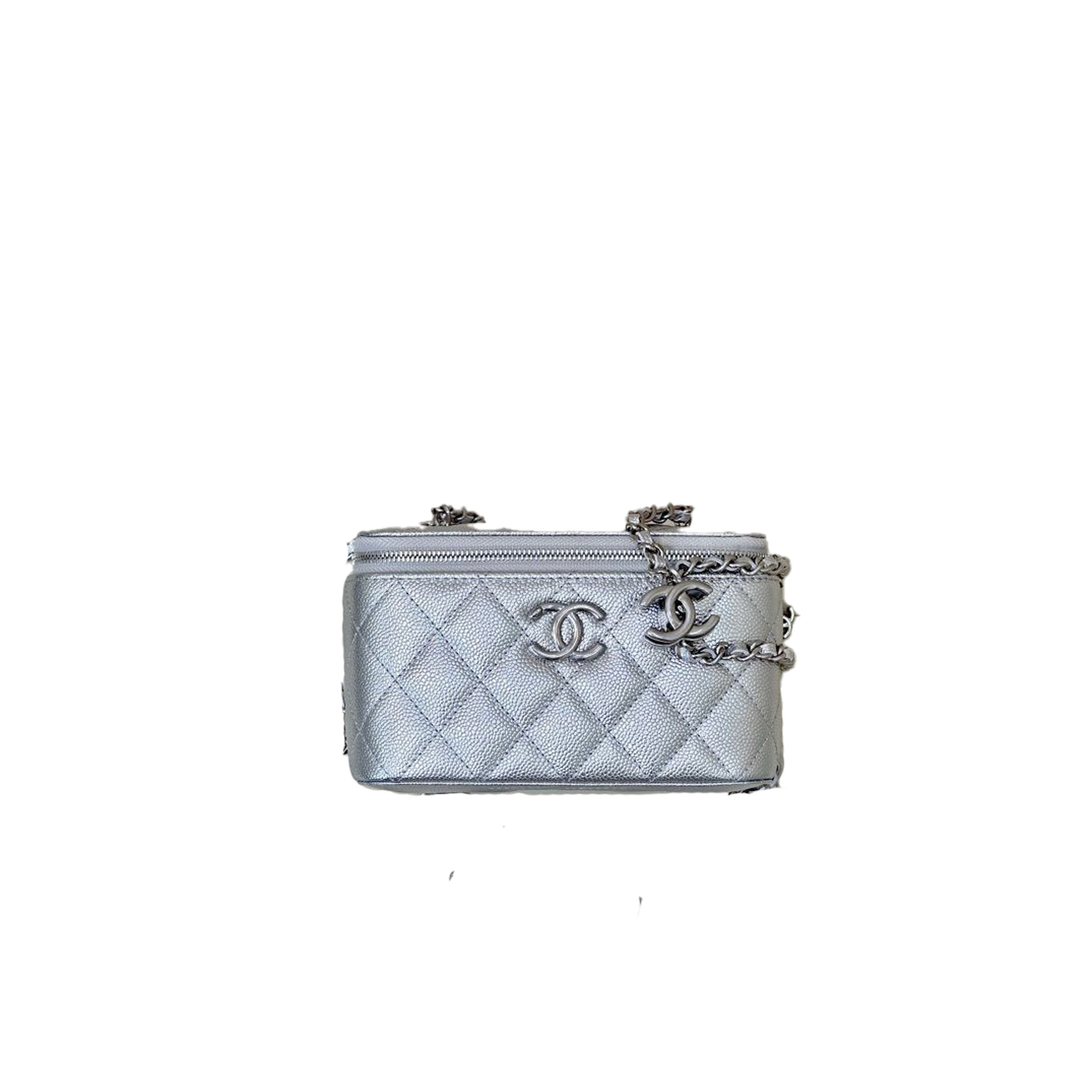 CHANEL Vanity MINI Flap Bag Silver