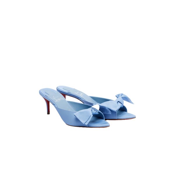 CL Mulazee bow-detail silk taffeta mules