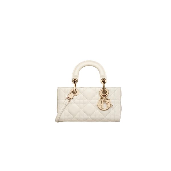 Micro Lady D-Joy Bag Cannage Lambskin White