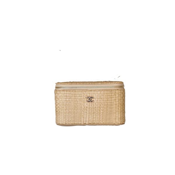 CHANEL CLASSIC LONG VANITY WITH CHAIN Braided Raffia