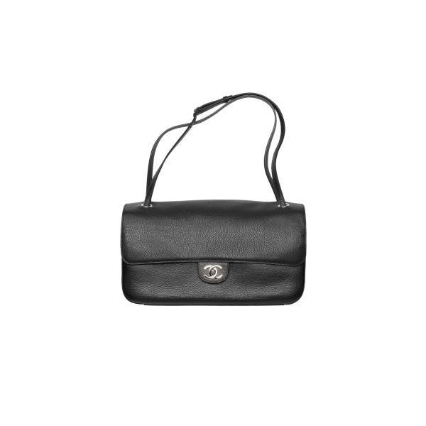 CHANEL Maxi Flap Bag Grained Calfskin In Black