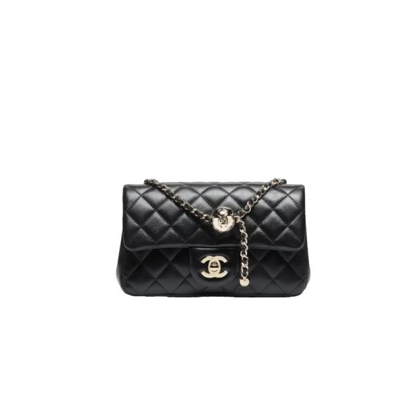 CHANEL Classic Flap CF with Light Gold Ball Charm – 20cm