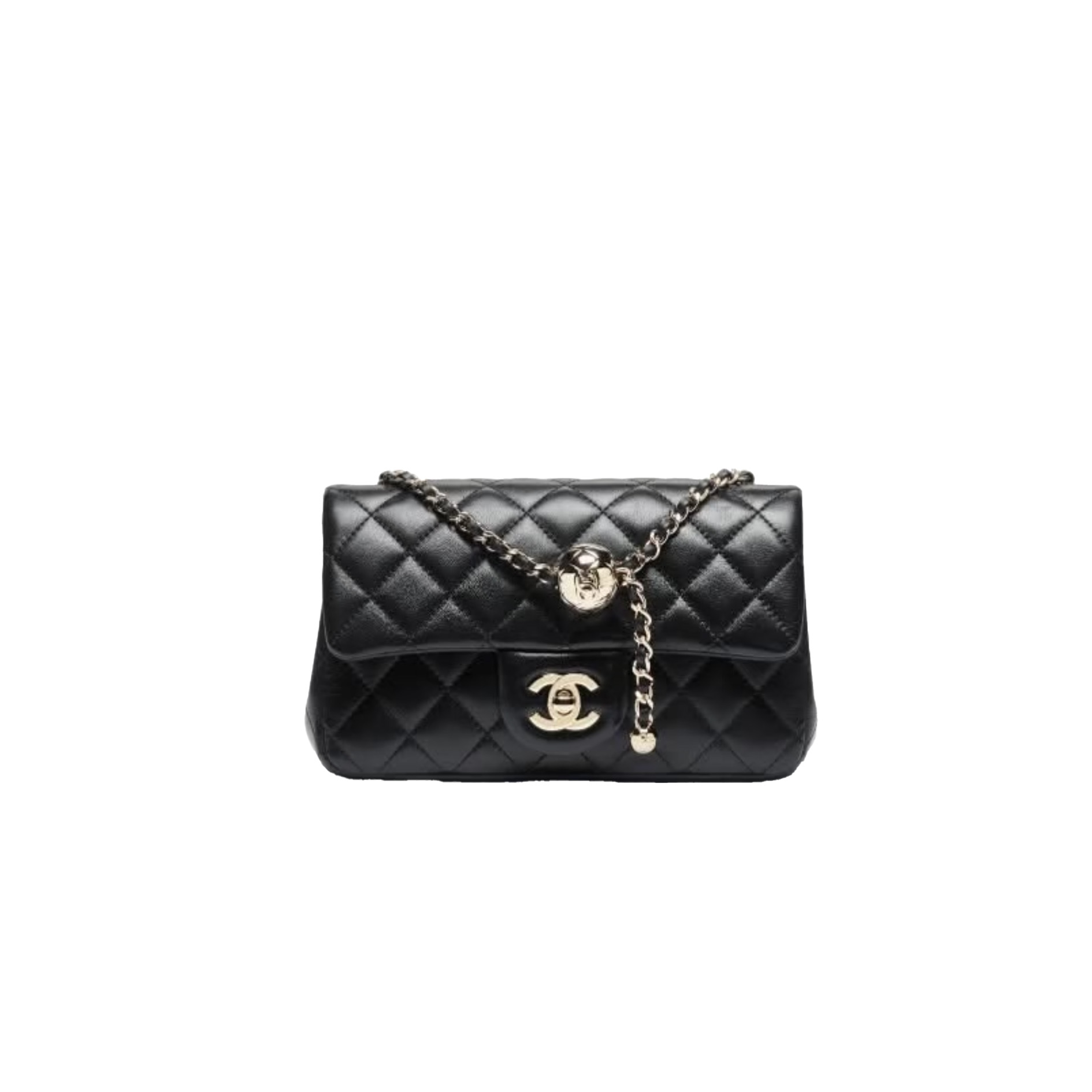CHANEL Classic Flap CF with Light Gold Ball Charm – 20cm