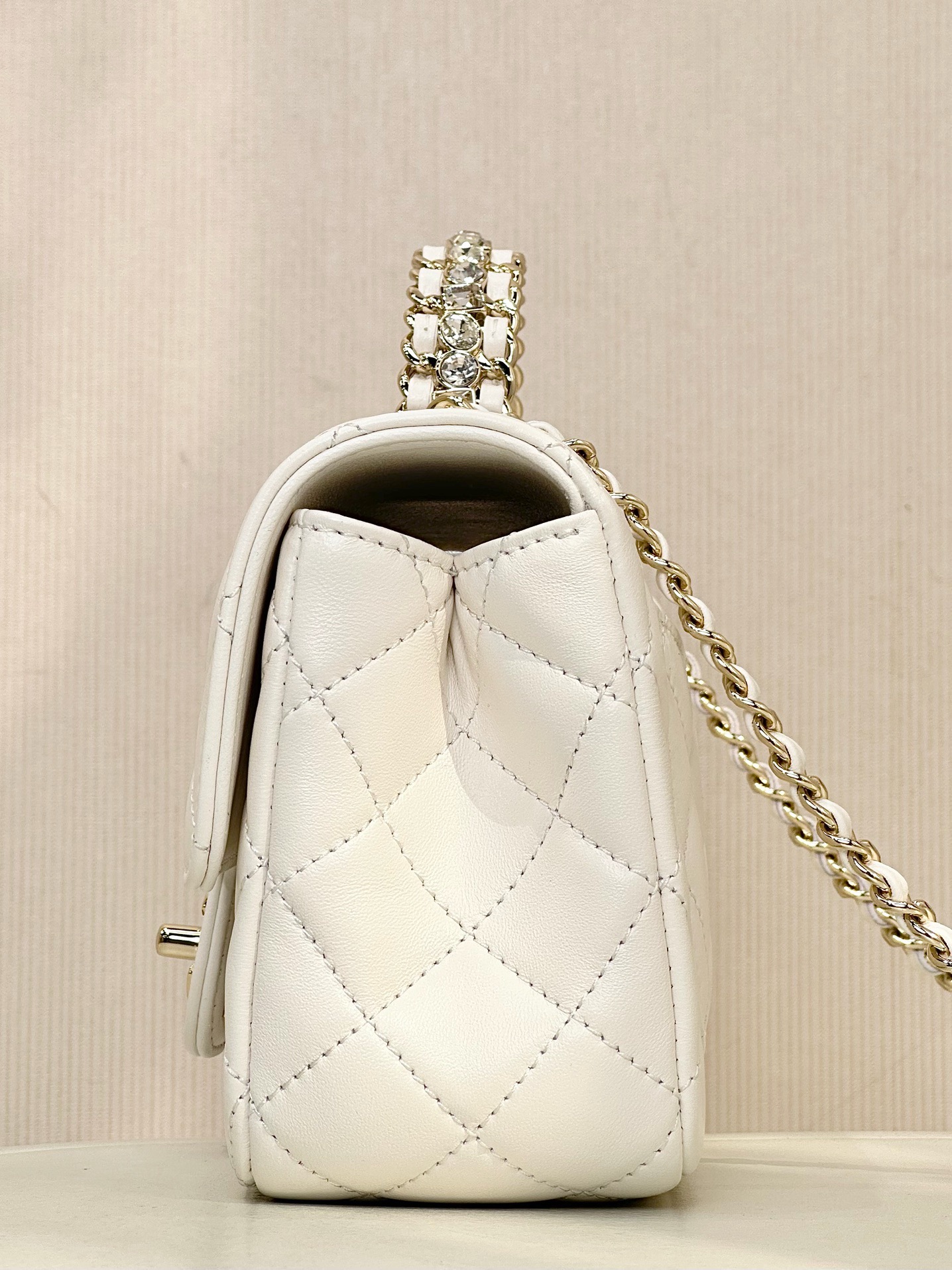 CHANEL Quilted Lambskin Top Handle Mini Flap Bag Gold Hardware, - image 4