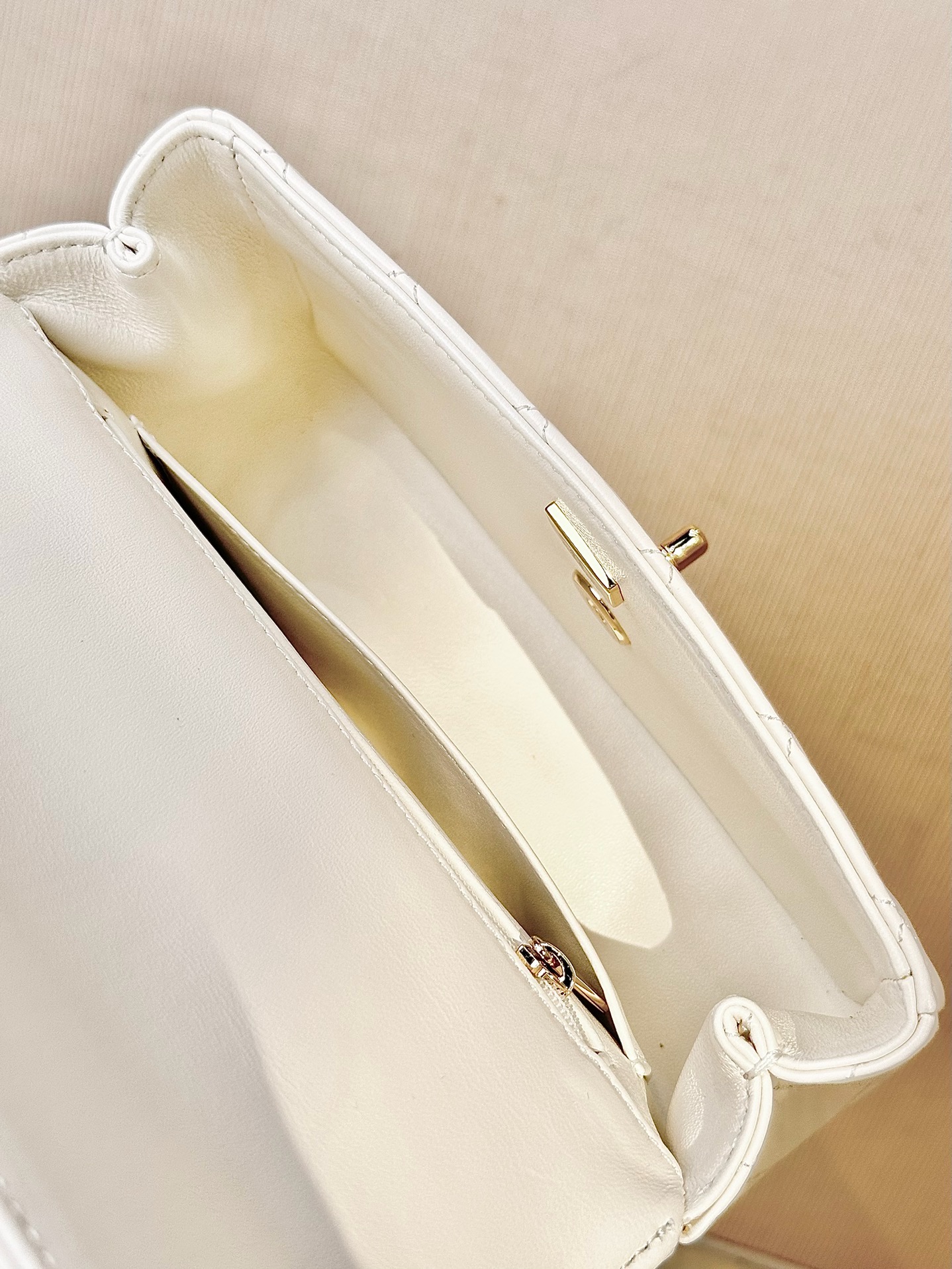 CHANEL Quilted Lambskin Top Handle Mini Flap Bag Gold Hardware, - image 7