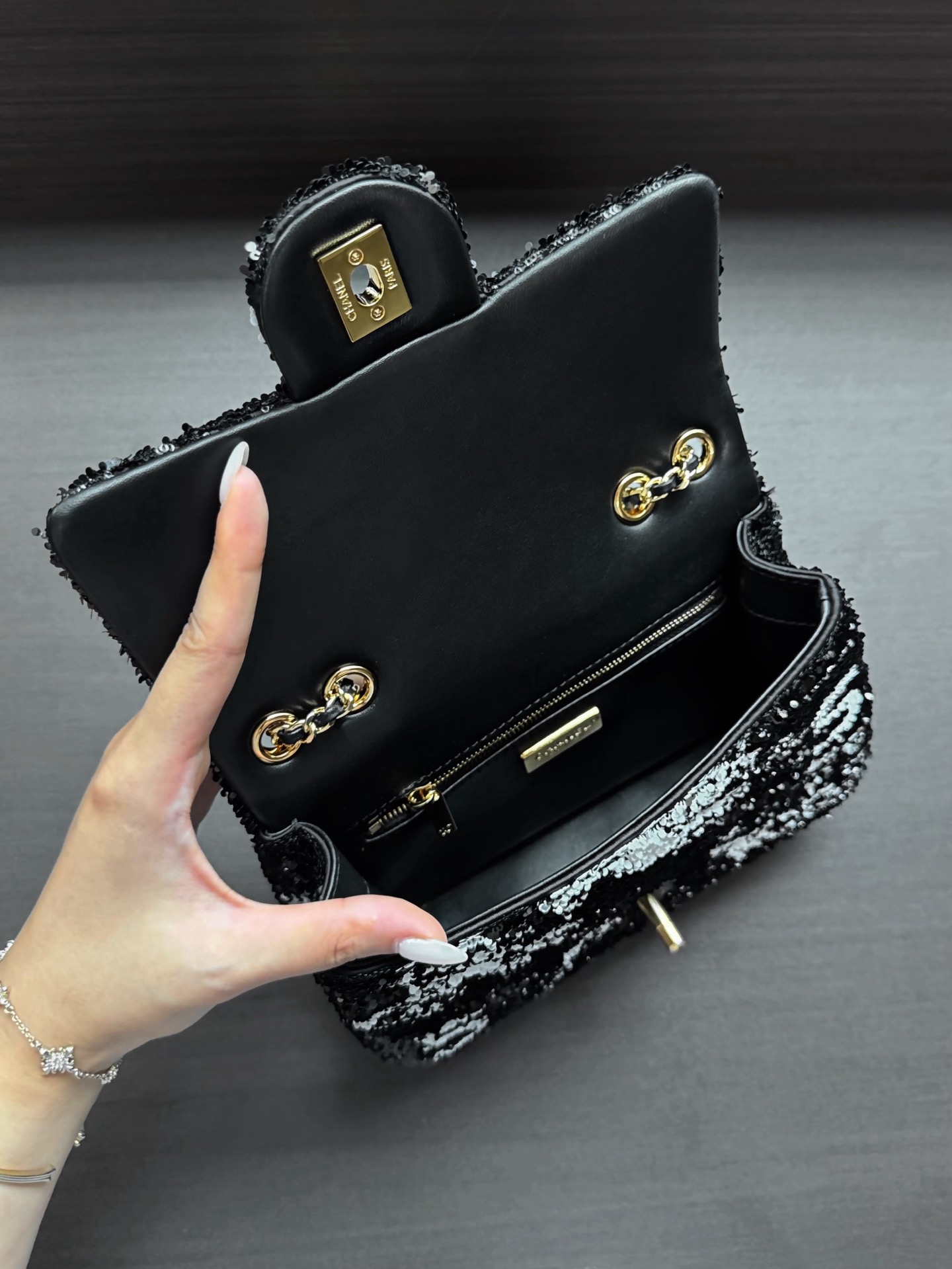 CHANEL Small Flap Bag Sequins - image 6